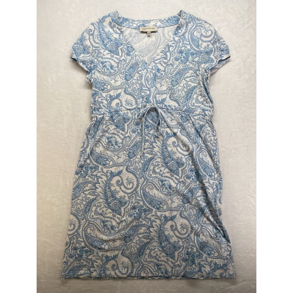 Jones‎ New York Dress Size Women M Stretch Floral Short Sleeve paisley